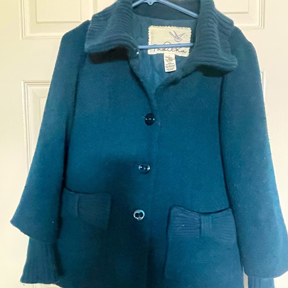 Tabitha for Anthropologie teal coat